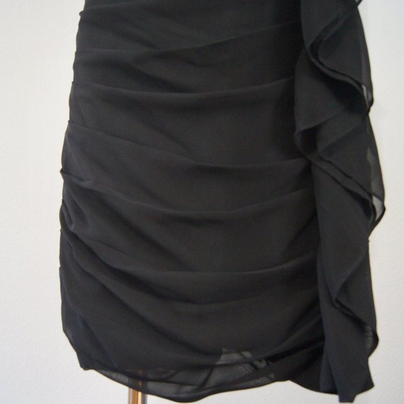 Torn By Ronny Kobo Strapless Dress Bustier Size Small Side Ruffles - Picture 5 of 10